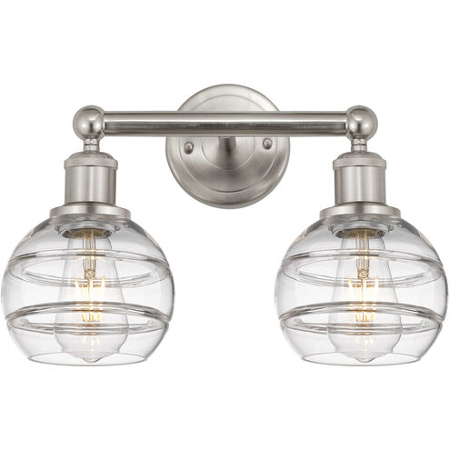Edison Rochester 2 Light 14.88 inch Brushed Satin Nickel Bath Vanity Light Wall Light