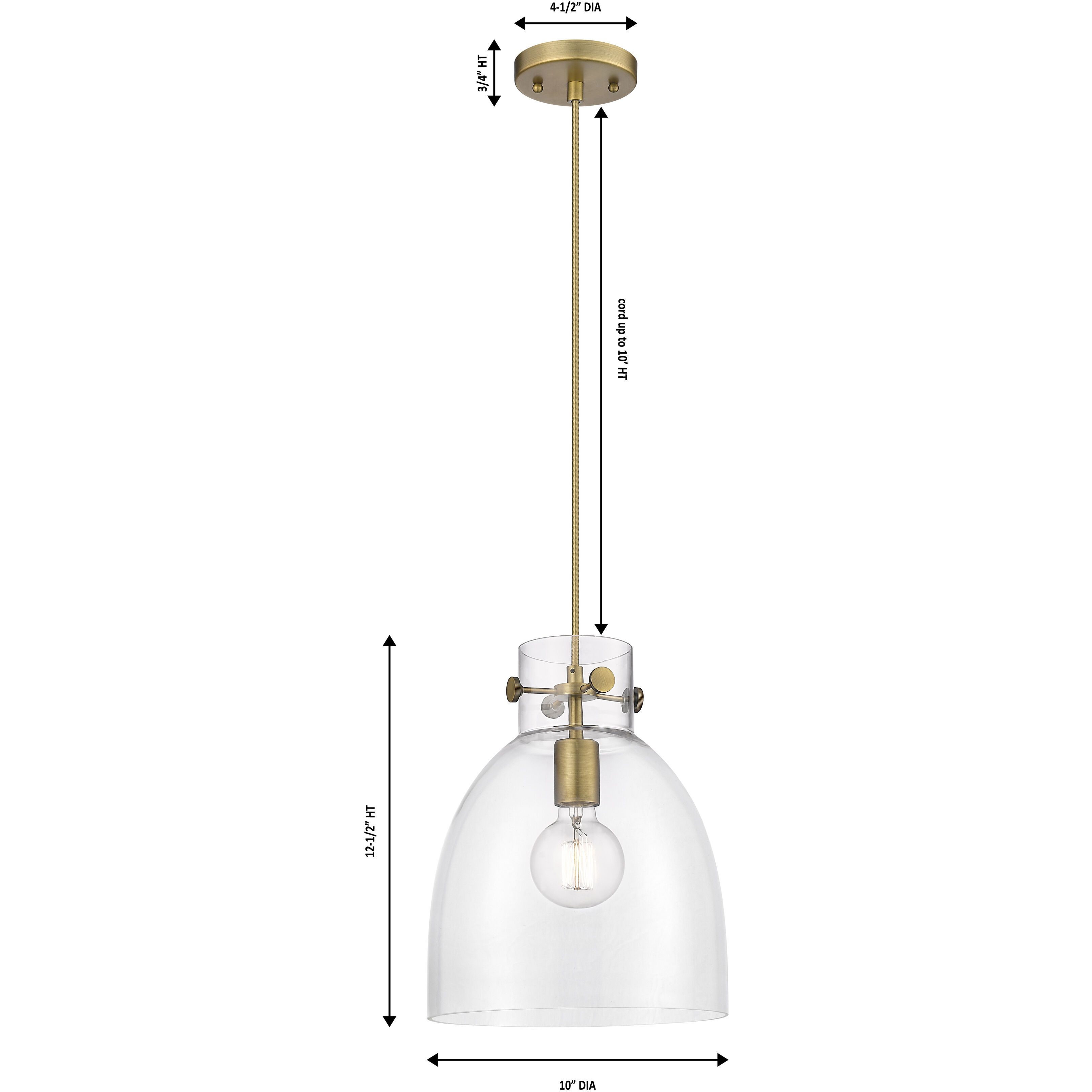 Downtown Urban Newton Bell 1 Light 10 inch Polished Nickel Pendant Ceiling Light in Matte White