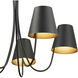 Modern 5 Light 32 inch Matte Black Chandelier Ceiling Light