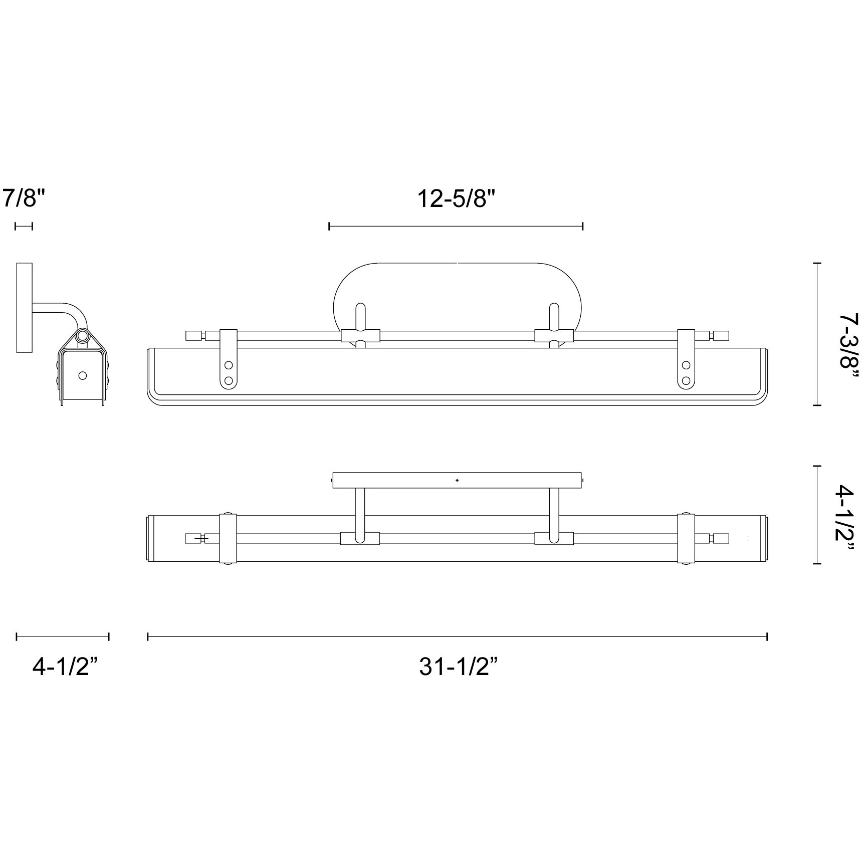 Valise Wall/Vanity Light Wall Light in Vintage Brass and Tuxedo Leather