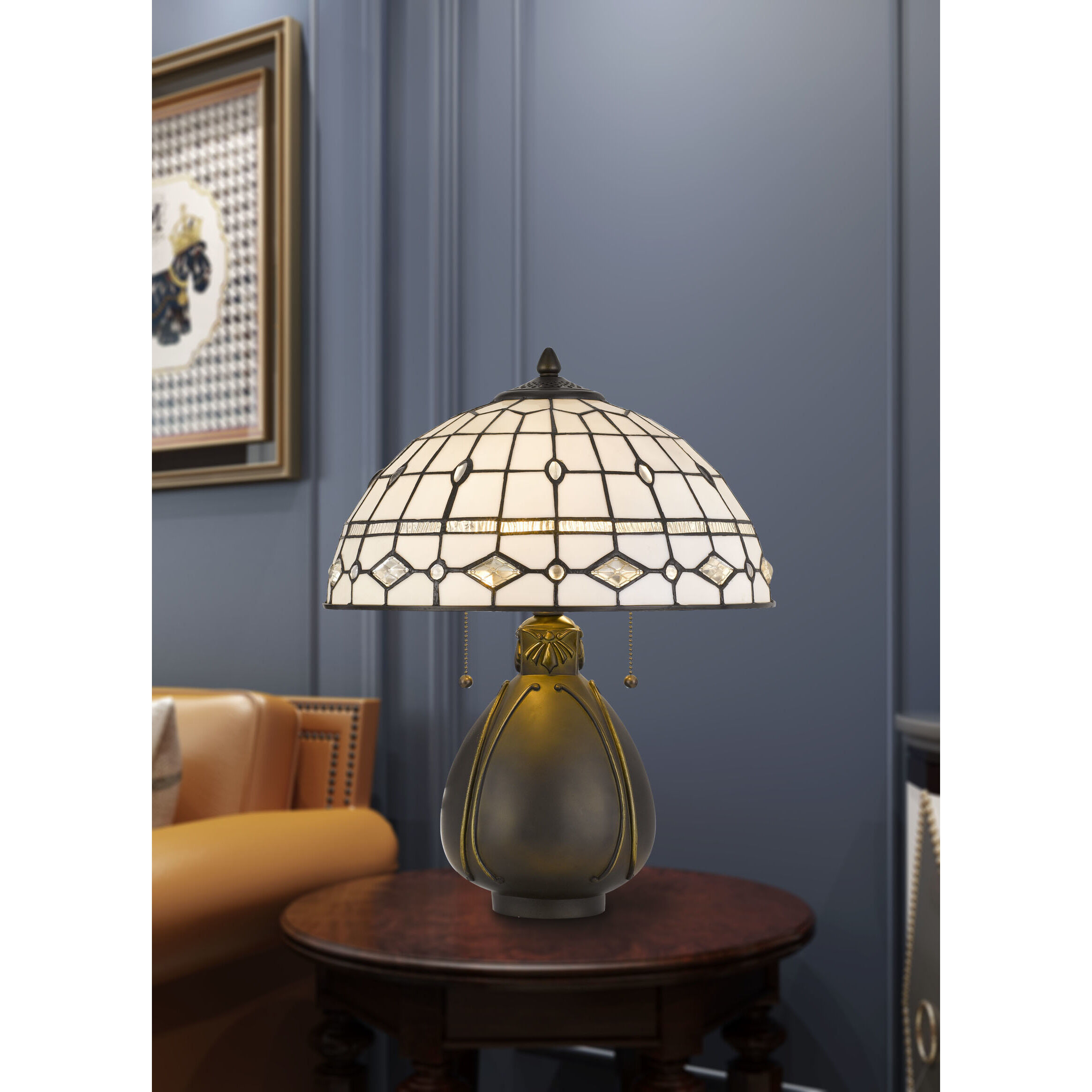Tiffany 20 inch 60 watt Dark Bronze Table Lamp Portable Light