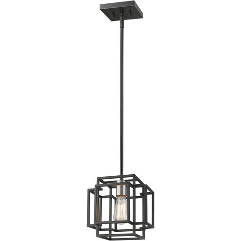 Titania 1 Light 8.5 inch Black and Brushed Nickel Pendant Ceiling Light