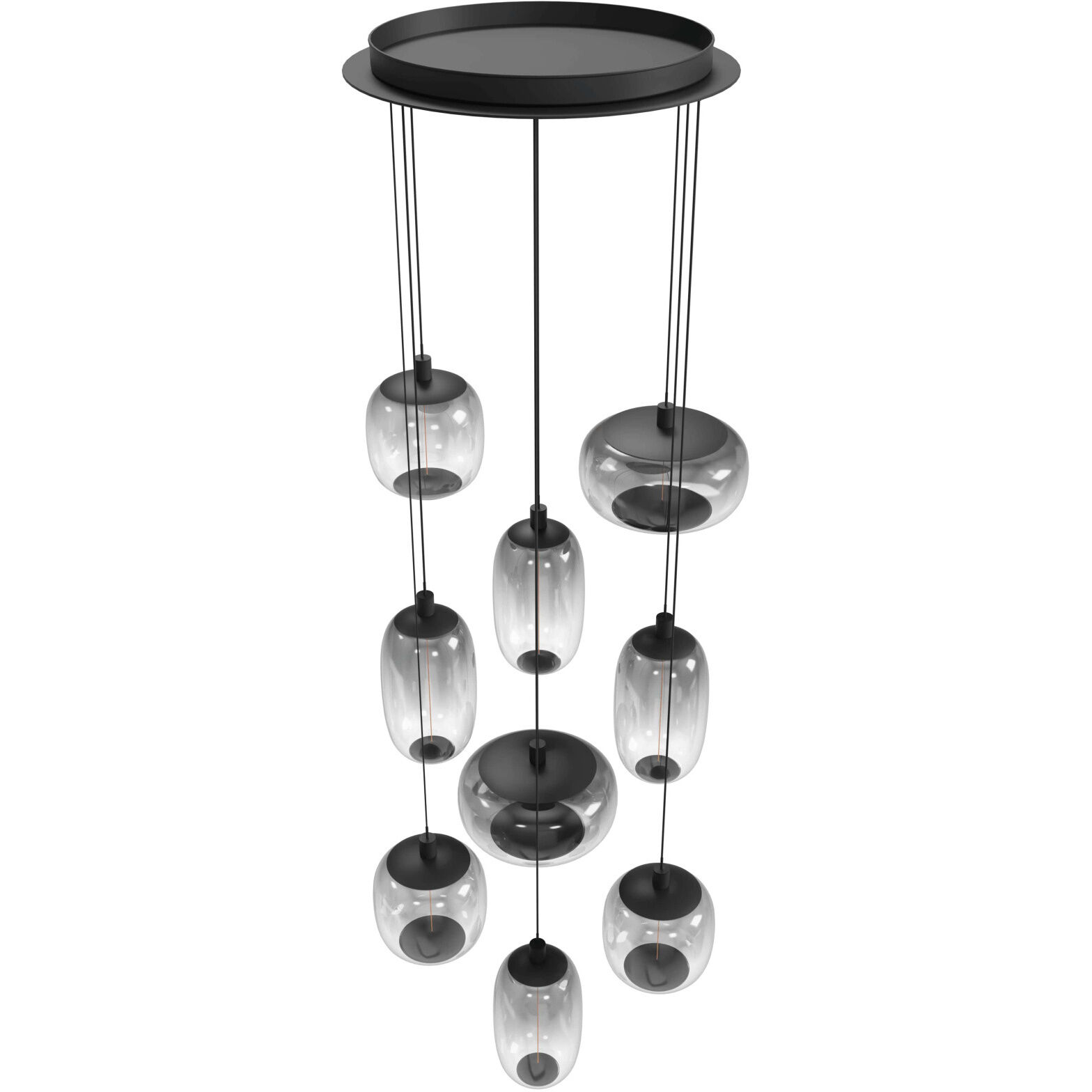 Monaco LED 36 inch Black Multi Port Pendant Ceiling Light