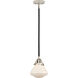 Nouveau 2 Olean 1 Light 6.75 inch Black Polished Nickel Mini Pendant Ceiling Light in Incandescent, Matte White