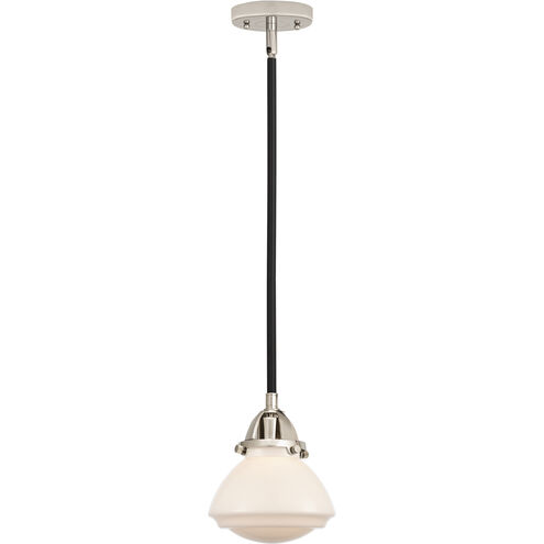Nouveau 2 Olean 1 Light 6.75 inch Black Polished Nickel Mini Pendant Ceiling Light in Incandescent, Matte White
