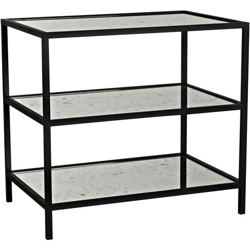 Noir 30 X 28 inch Matte Black Side Table, 3 Tier