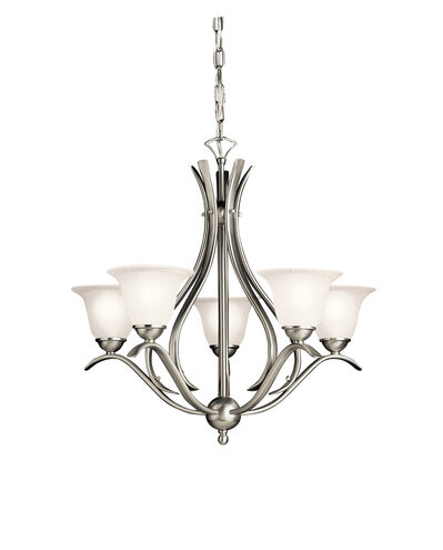 Dover 5 Light 24 inch Brushed Nickel Chandelier 1 Tier Medium Ceiling Light, Medium
