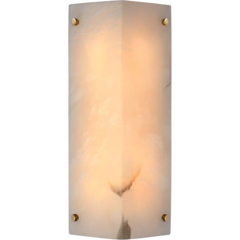 AERIN Clayton LED 5.5 inch Alabster and Hand-Rubbed Antique Brass Wall Sconce Wall Light in Alabaster