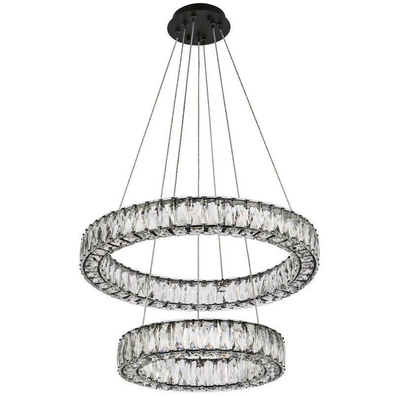 Monroe 2 Light 24 inch Black Pendant Ceiling Light