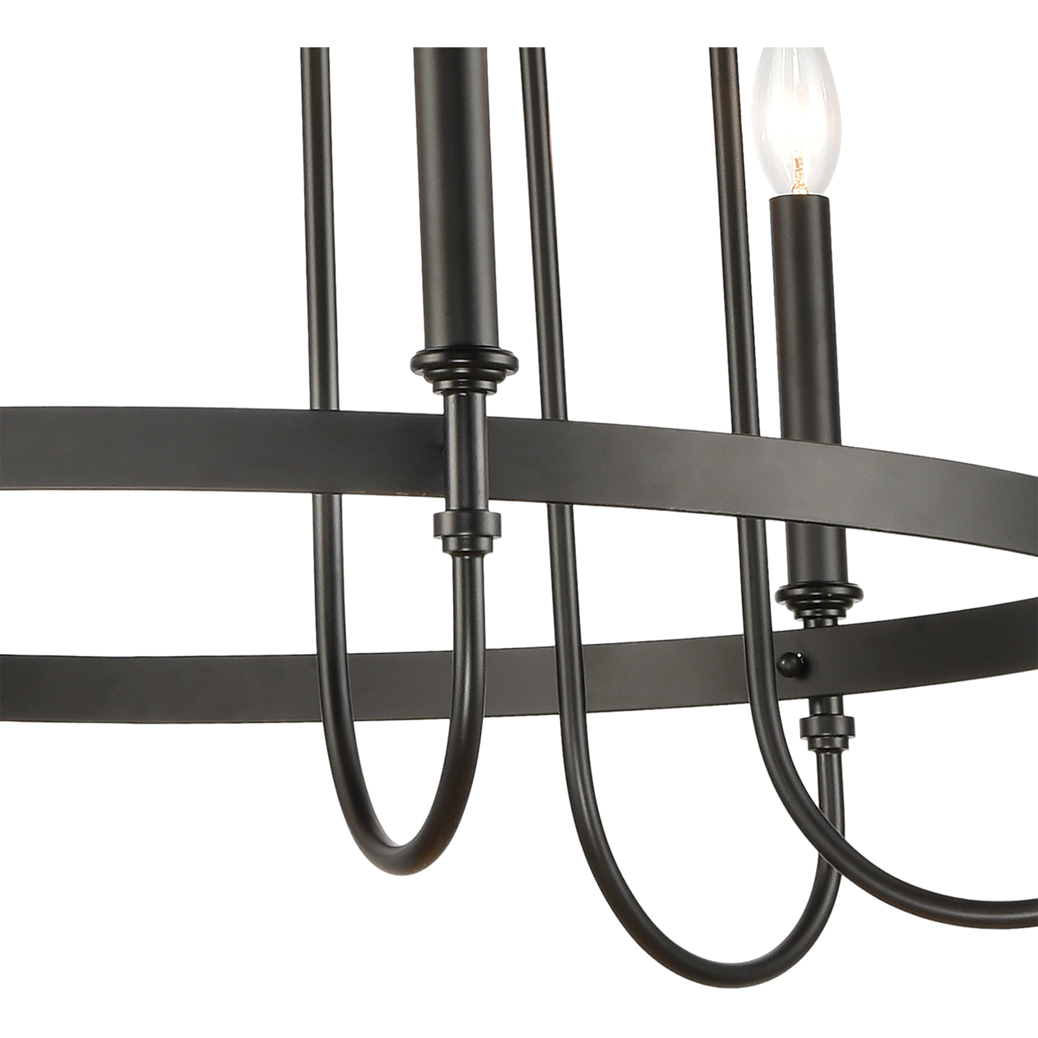 Wickshire 6 Light 29 inch Matte Black Chandelier Ceiling Light