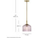 Lisette 1 Light 9 inch Lacquered Brass Pendant Ceiling Light in Lacquered Brass and Rose
