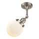 Franklin Restoration Beacon 1 Light 6 inch Brushed Satin Nickel Sconce Wall Light in Matte White Glass, Franklin Restoration