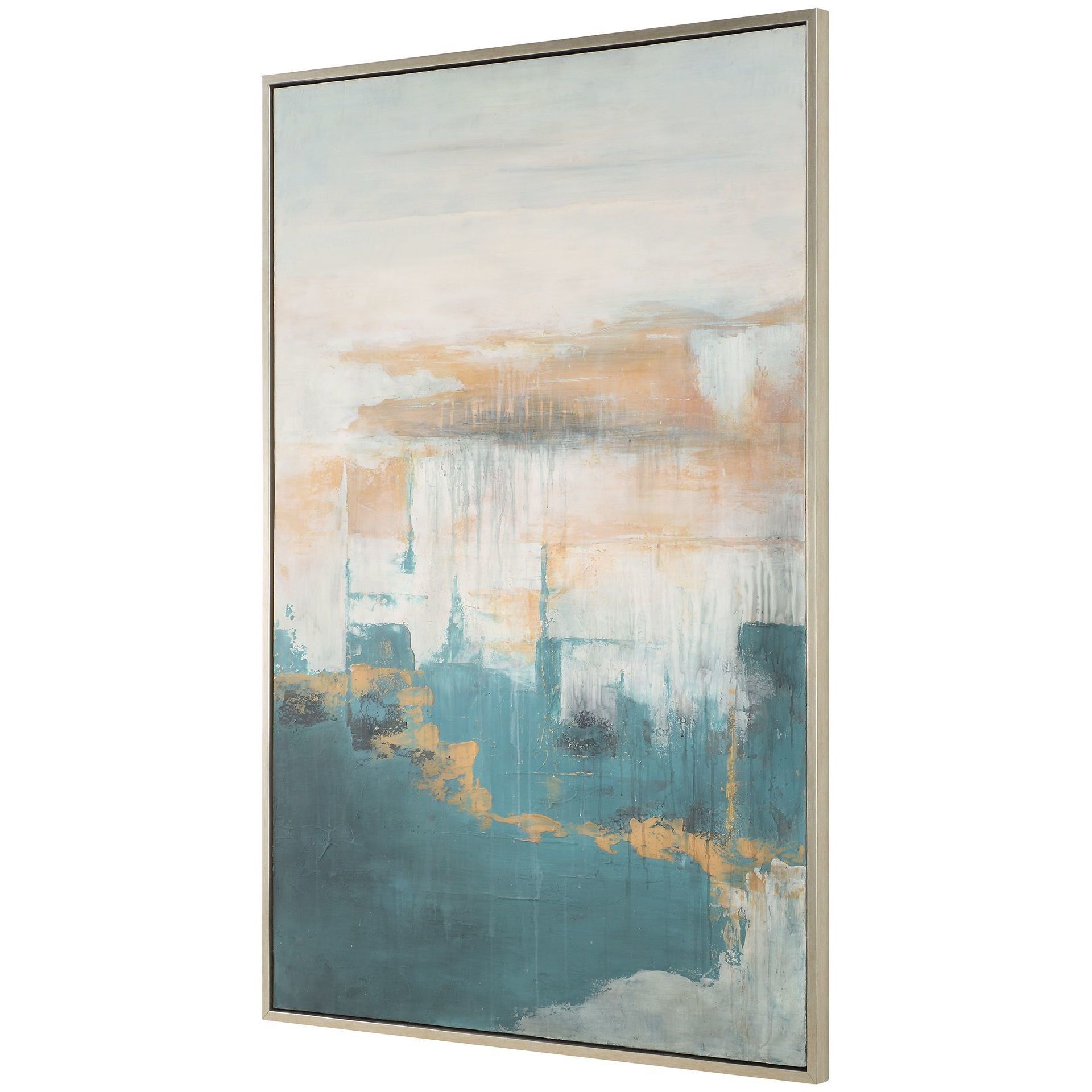 Eastside Blue and Greena nd Beige and Orange Abstract Coastal Art