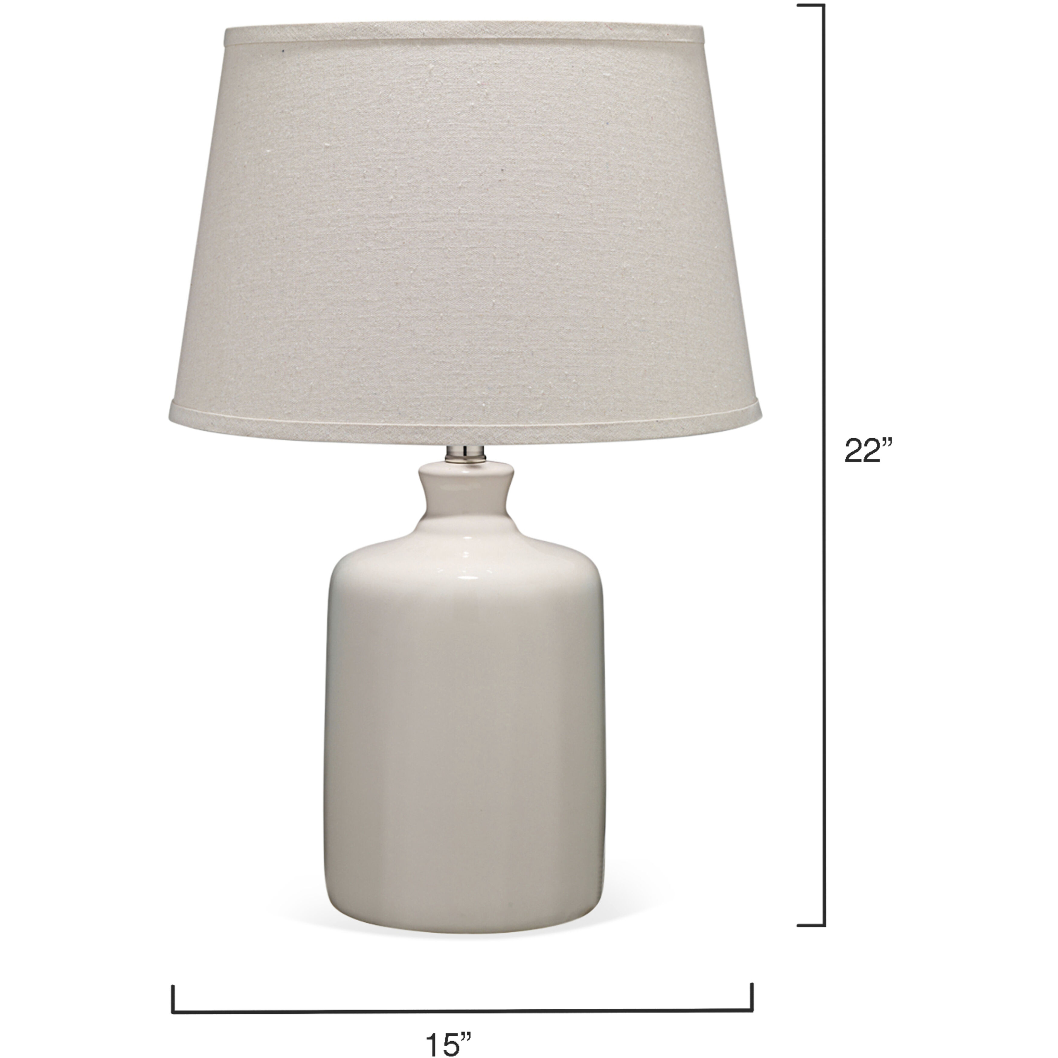 Milk Jug 22 inch 150 watt Cream Table Lamp Portable Light