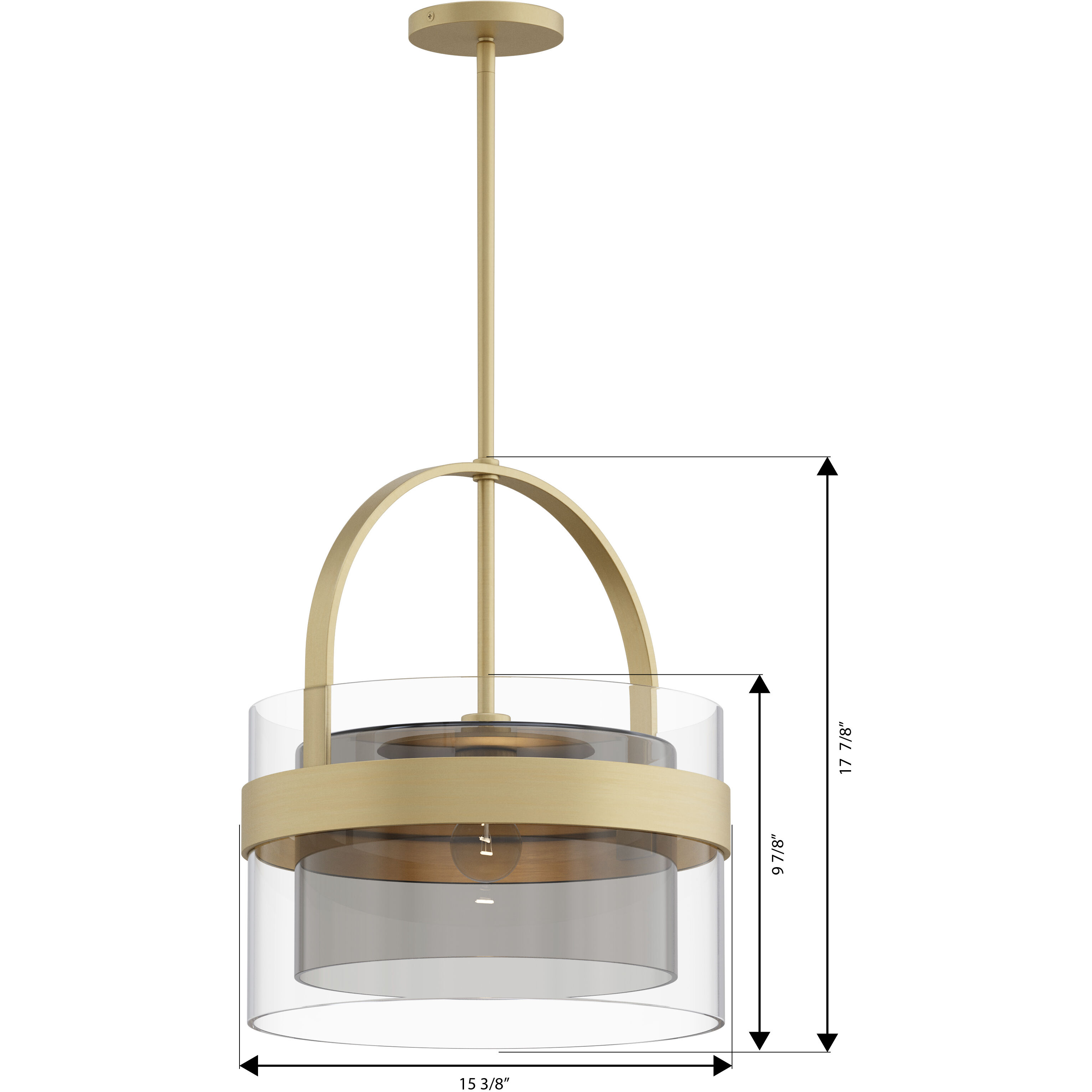 Ravik 1 Light 15.5 inch Legacy Brass Convertible Pendant/Semi-Flush Mount Ceiling Light