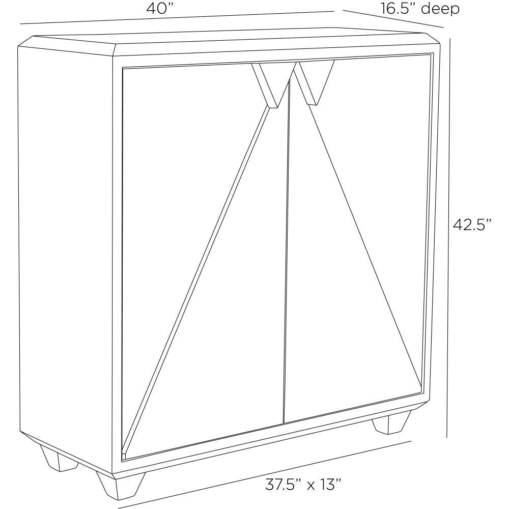 Ellington Gray Straw Marquetry and Ebony Cabinet