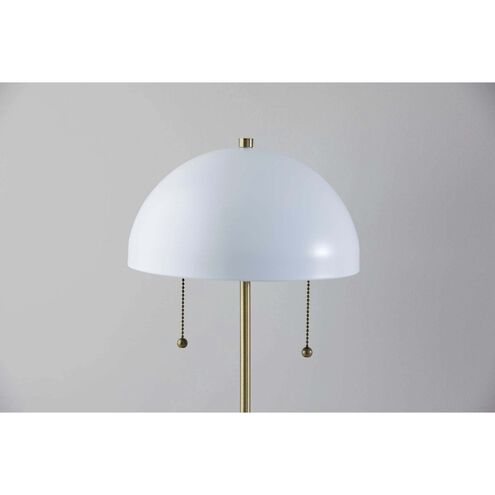 Bowie 18 inch 40.00 watt Antique Brass and White Table Lamp Portable Light