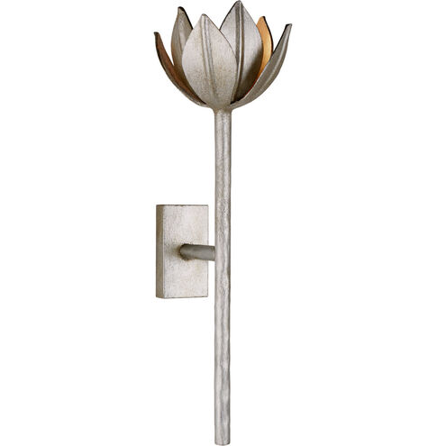 Julie Neill Alberto 1 Light 6 inch Burnished Silver Leaf Wall Sconce Wall Light, Medium