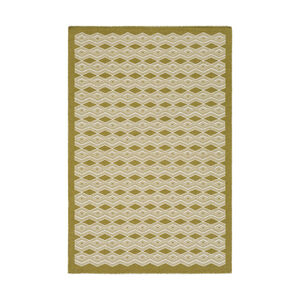 Agostina 90 X 60 inch Green and Neutral Area Rug, Wool and Cotton