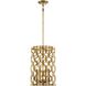 Coronade 4 Light 12 inch Pandora Gold Leaf Pendant Ceiling Light