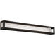 Shock Waves LED 38.38 inch Black Vanity Light Wall Light in 38in.