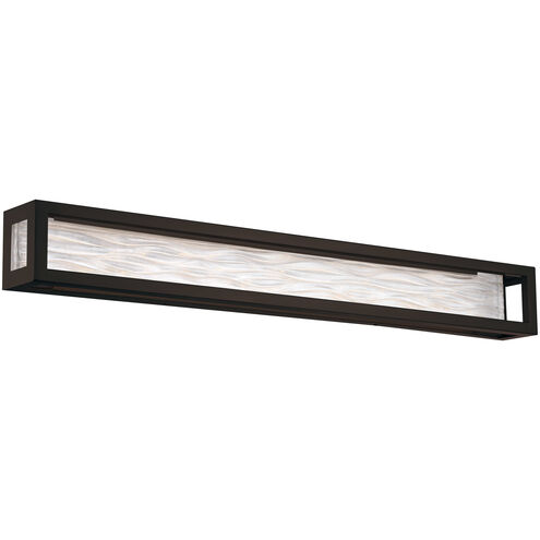 Shock Waves LED 38.38 inch Black Vanity Light Wall Light in 38in.