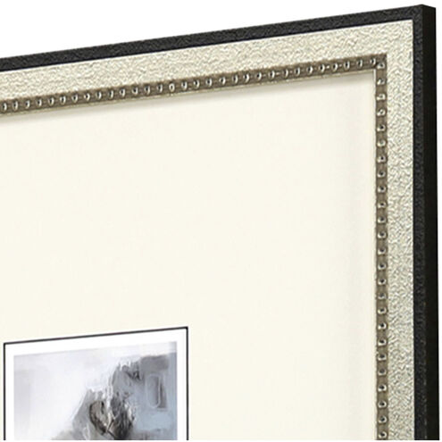 Abstract Gray and Blue and Pink and White Framed Art