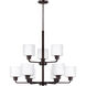 Canfield 9 Light 31.38 inch Bronze Chandelier Ceiling Light