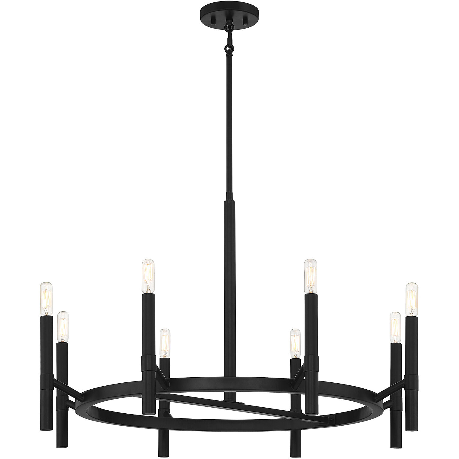 Padgett 8 Light 32 inch Matte Black Chandelier Ceiling Light