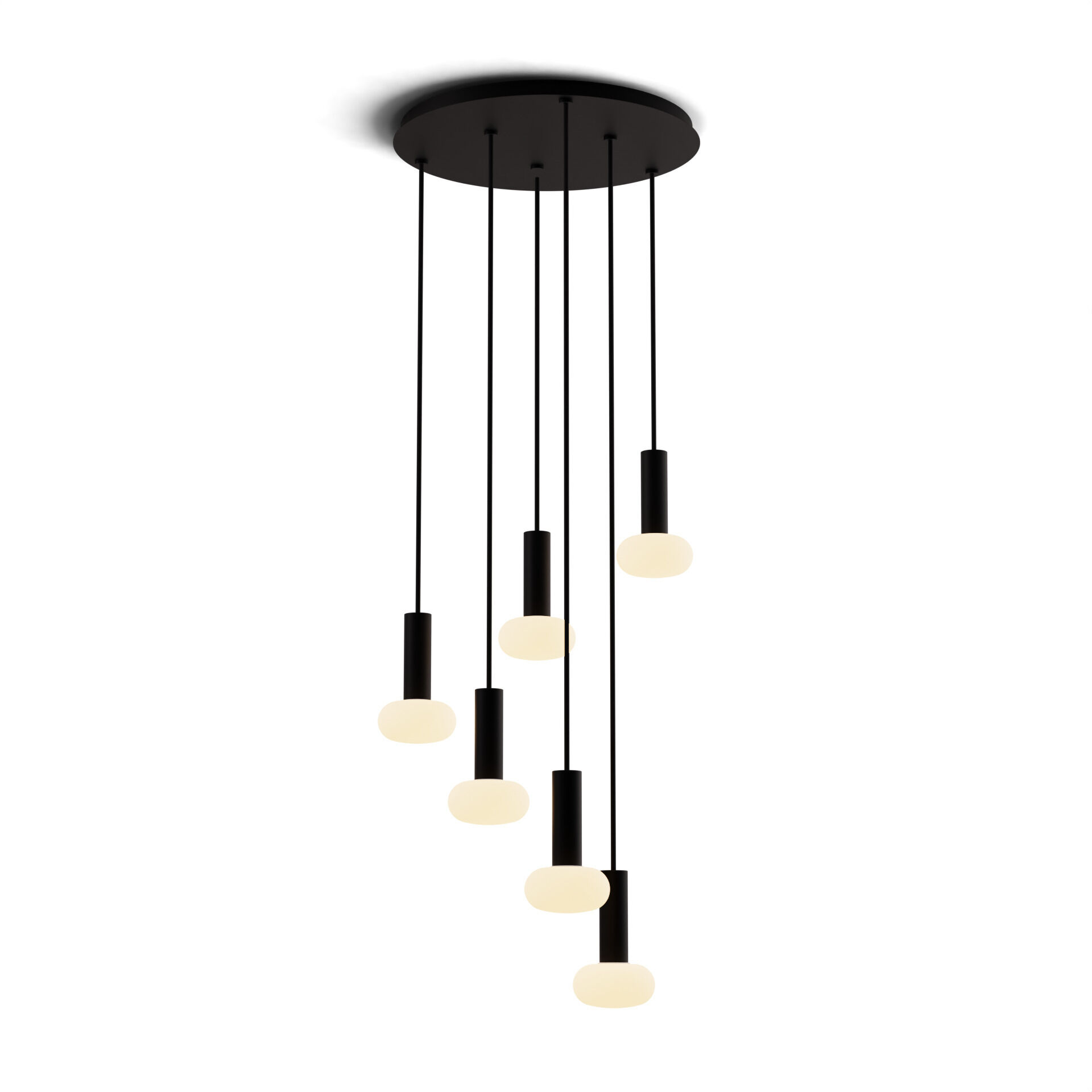 Combi LED 18 inch Matte Black Pendant Ceiling Light, Suspension / Flush Mount 2-in-1