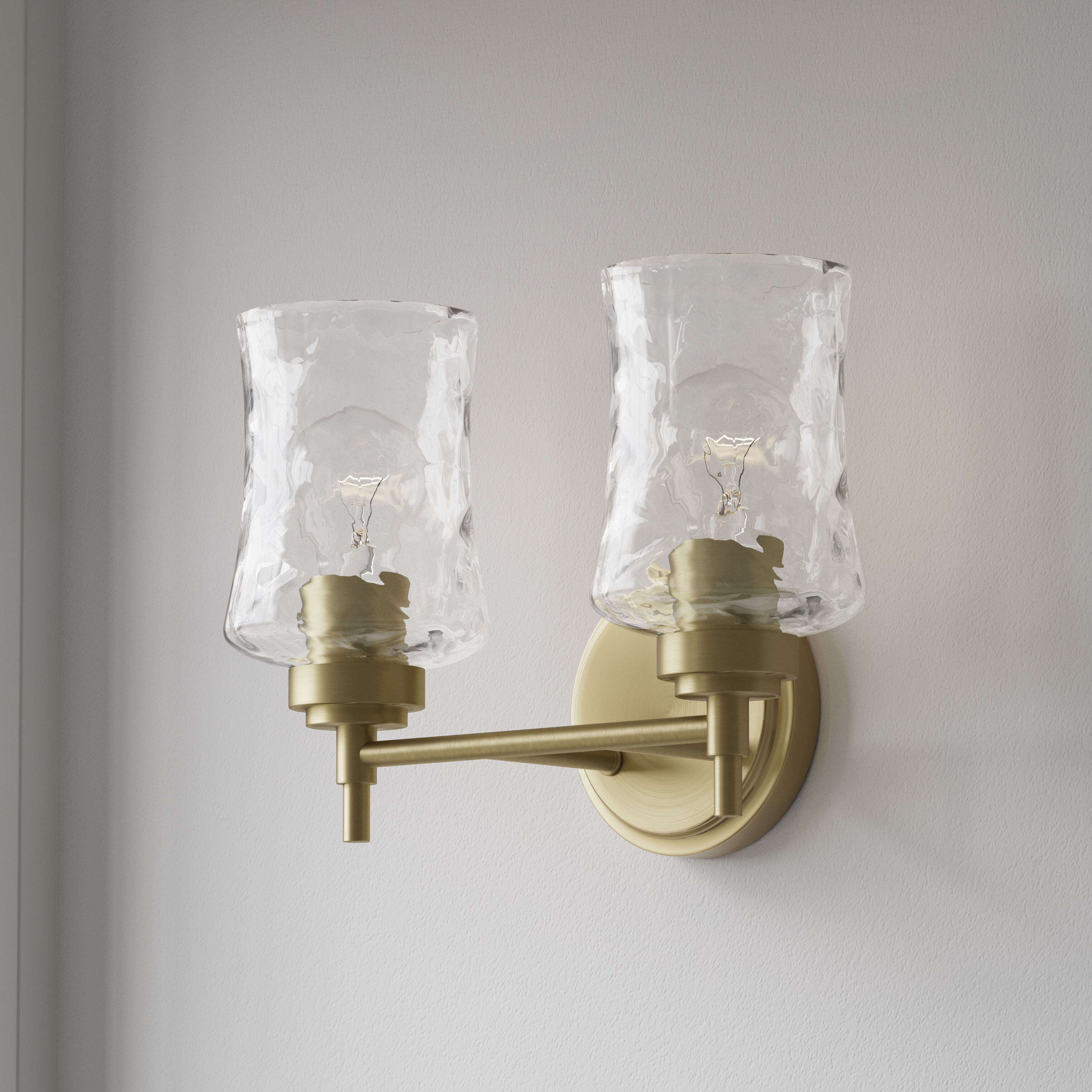 Clarvyn 2 Light 12.75 inch Vintage Brass Bathroom Vanity Light Wall Light