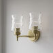 Clarvyn 2 Light 12.75 inch Vintage Brass Bathroom Vanity Light Wall Light