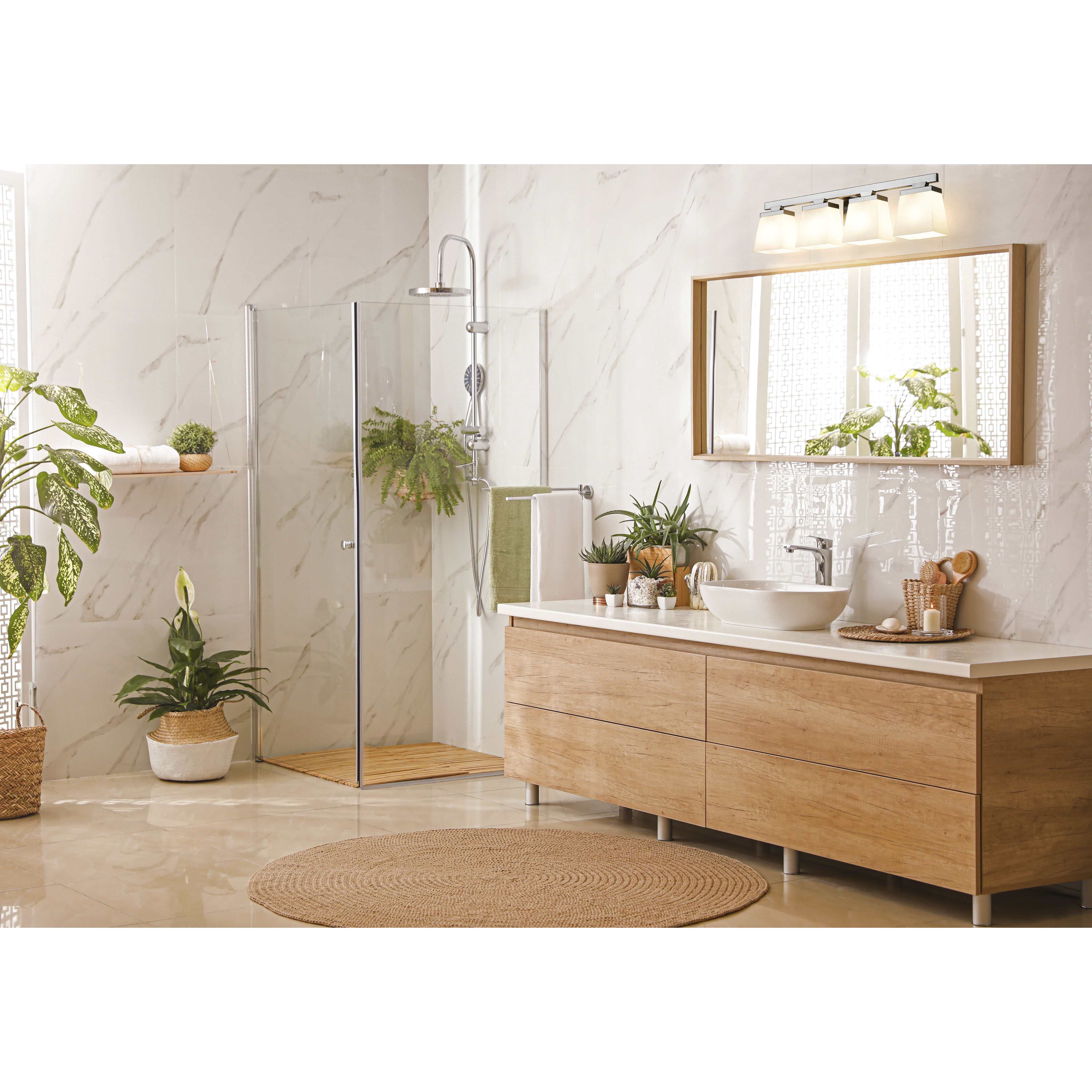 Astor 4 Light 29 inch Brushed Nickel Vanity Wall Light