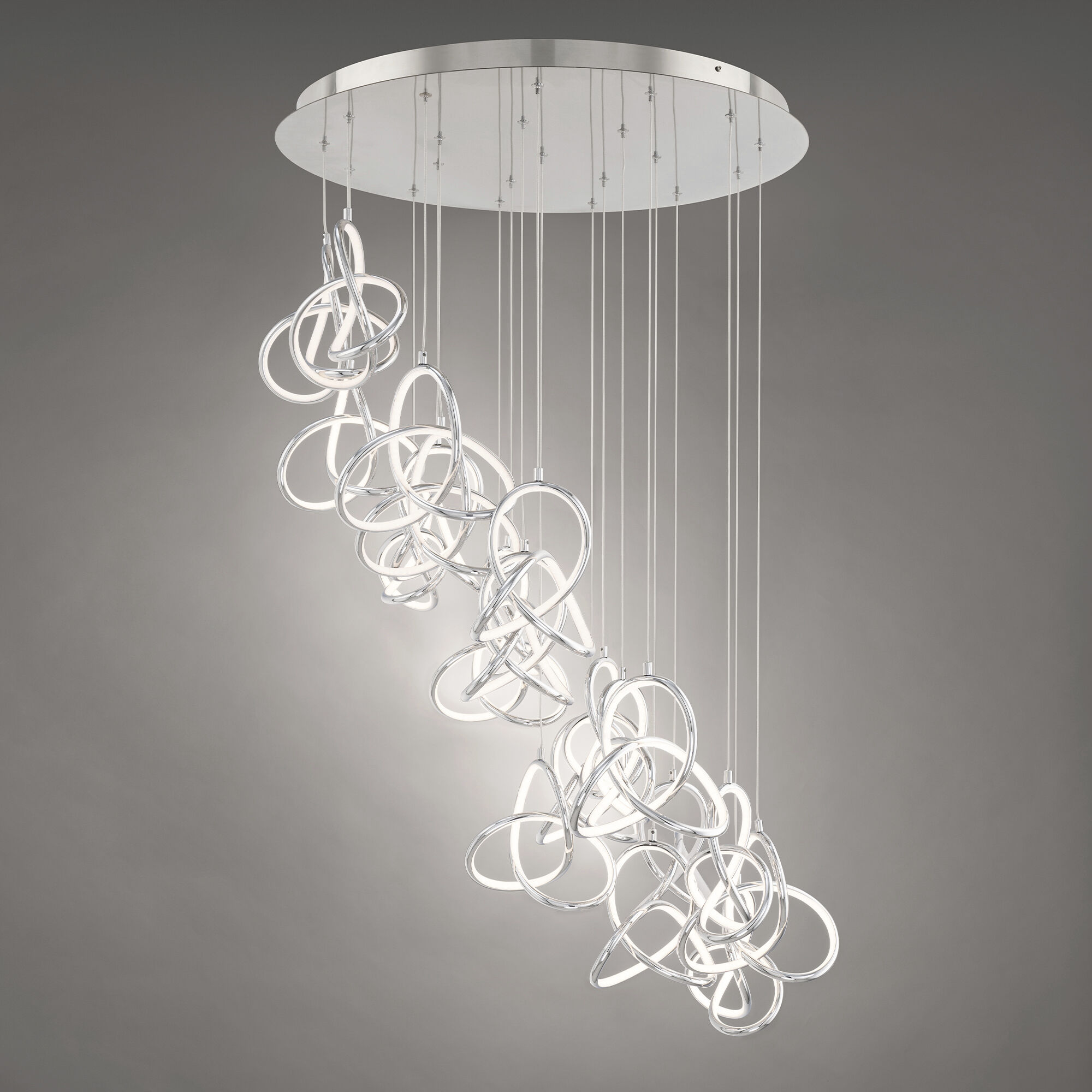 Vornado LED 26 inch Chrome Multi-Light Pendant Ceiling Light, dweLED