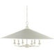 Brussels 6 Light 36 inch Snow White and Contemporary Gold Leaf Chandelier Ceiling Light