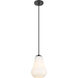 Fairfield 1 Light 7 inch Matte Black Mini Pendant Ceiling Light in Matte White Glass