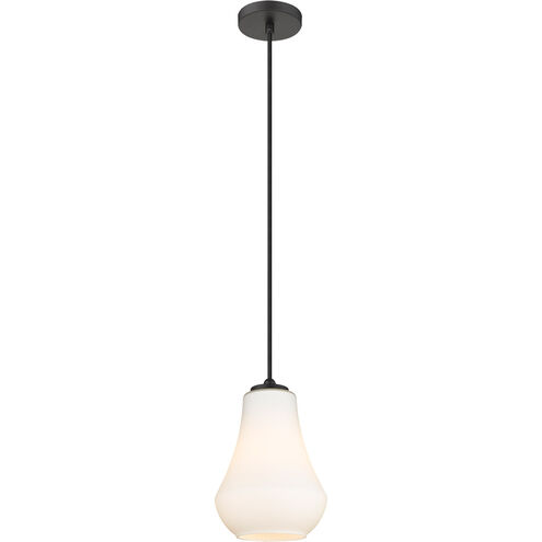 Fairfield 1 Light 7 inch Matte Black Mini Pendant Ceiling Light in Matte White Glass