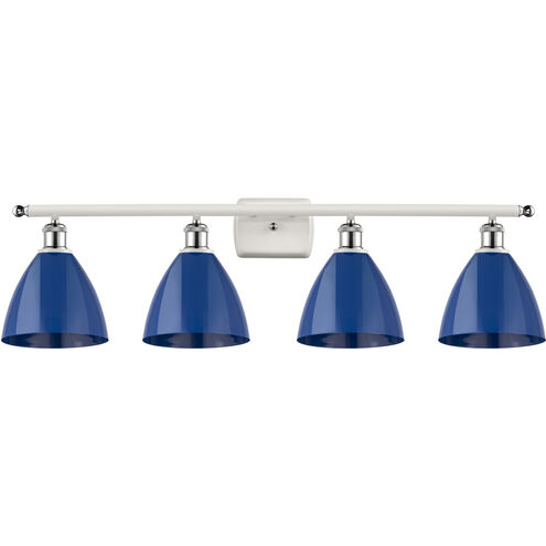 Ballston Plymouth Dome LED 38 inch White and Polished Chrome Bath Vanity Light Wall Light in Matte Blue