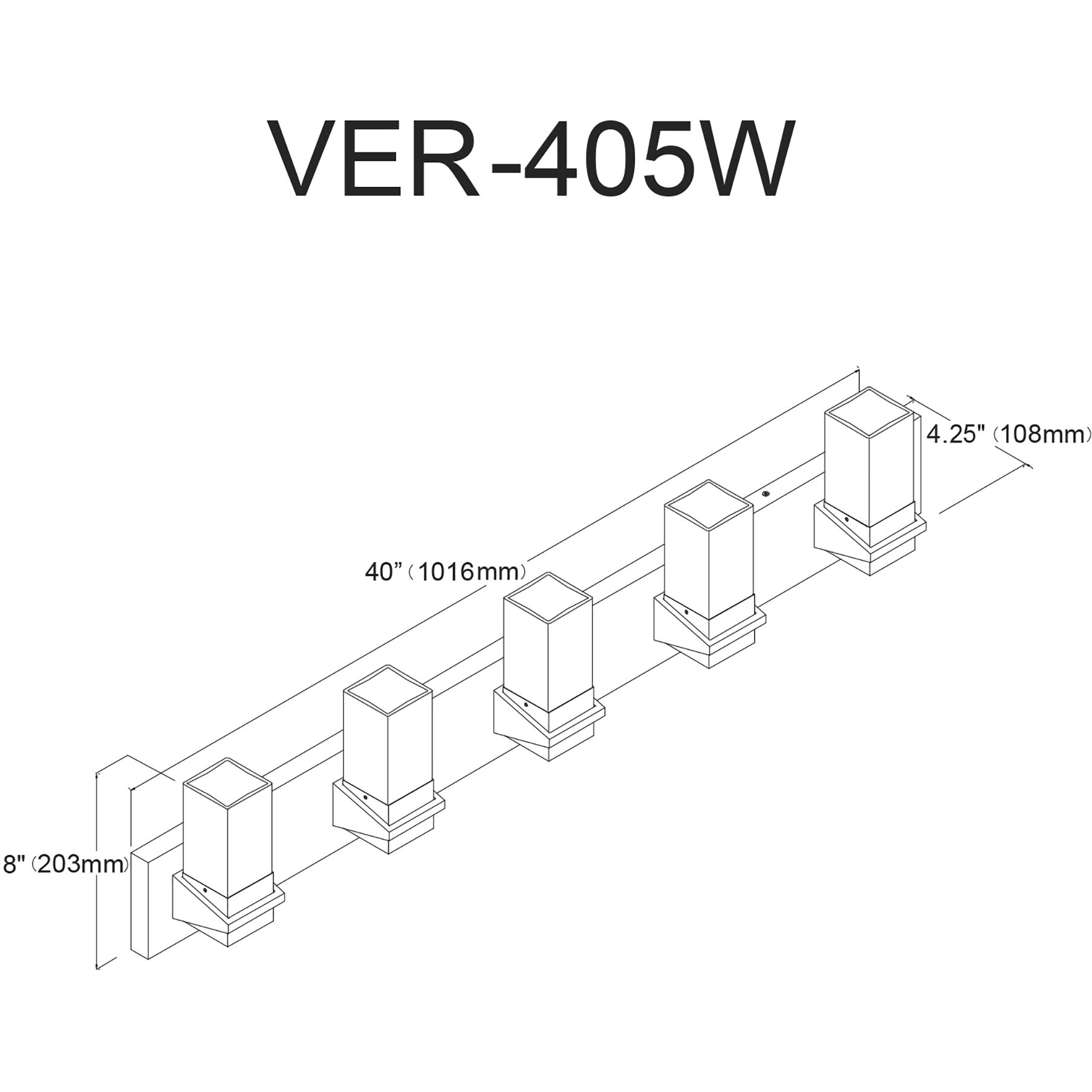 Veronica 5 Light 40 inch Matte Black with Aged Brass Vanity Light Wall Light in Matte Black and Aged Brass