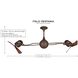 Matthews-Gerbar Italo Ventania 62 inch Polished Chrome with Mahogany Tone Blades Ceiling Fan, Matthews-Gerbar