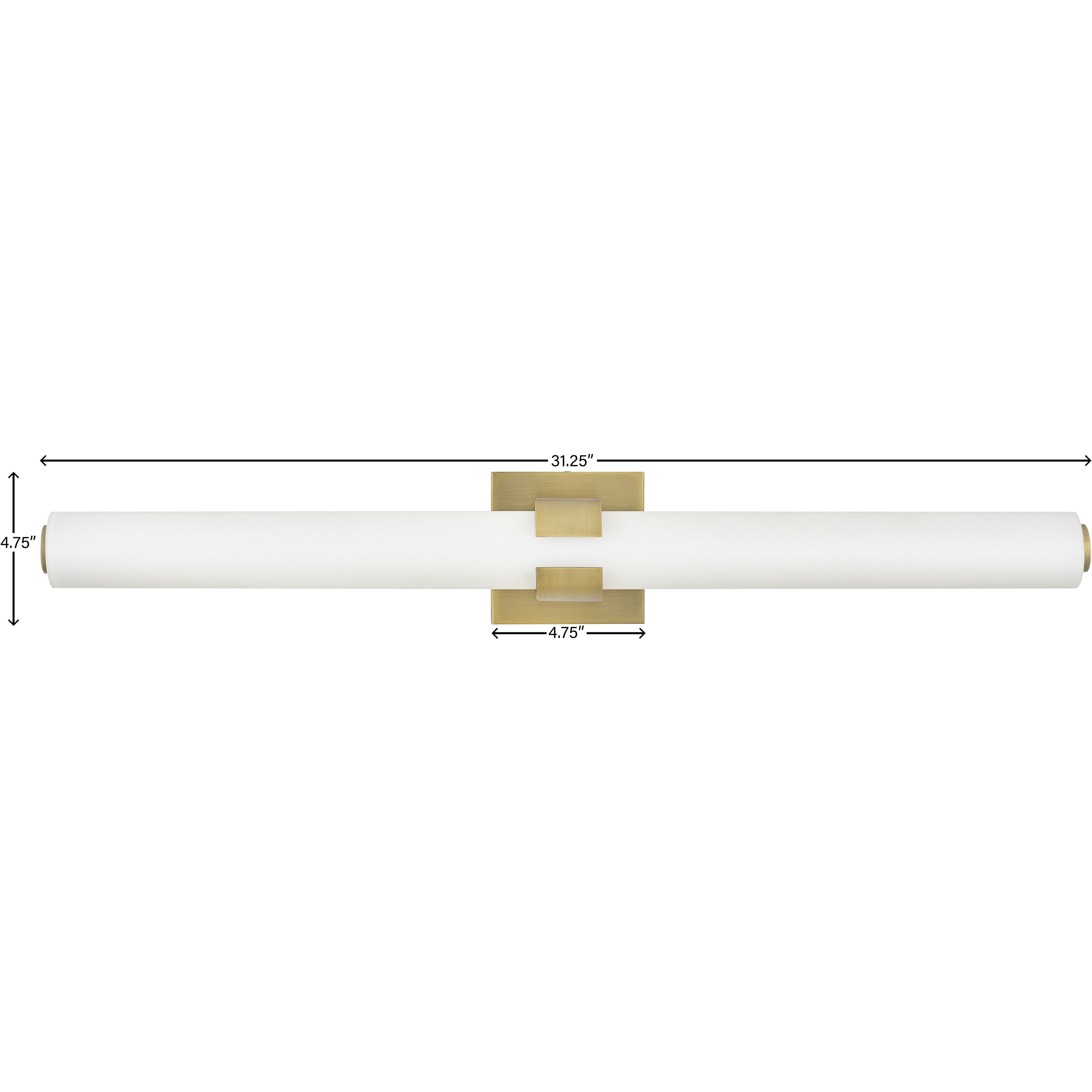 Aiden LED 31 inch Lacquered Brass Vanity Light Wall Light, Vertical