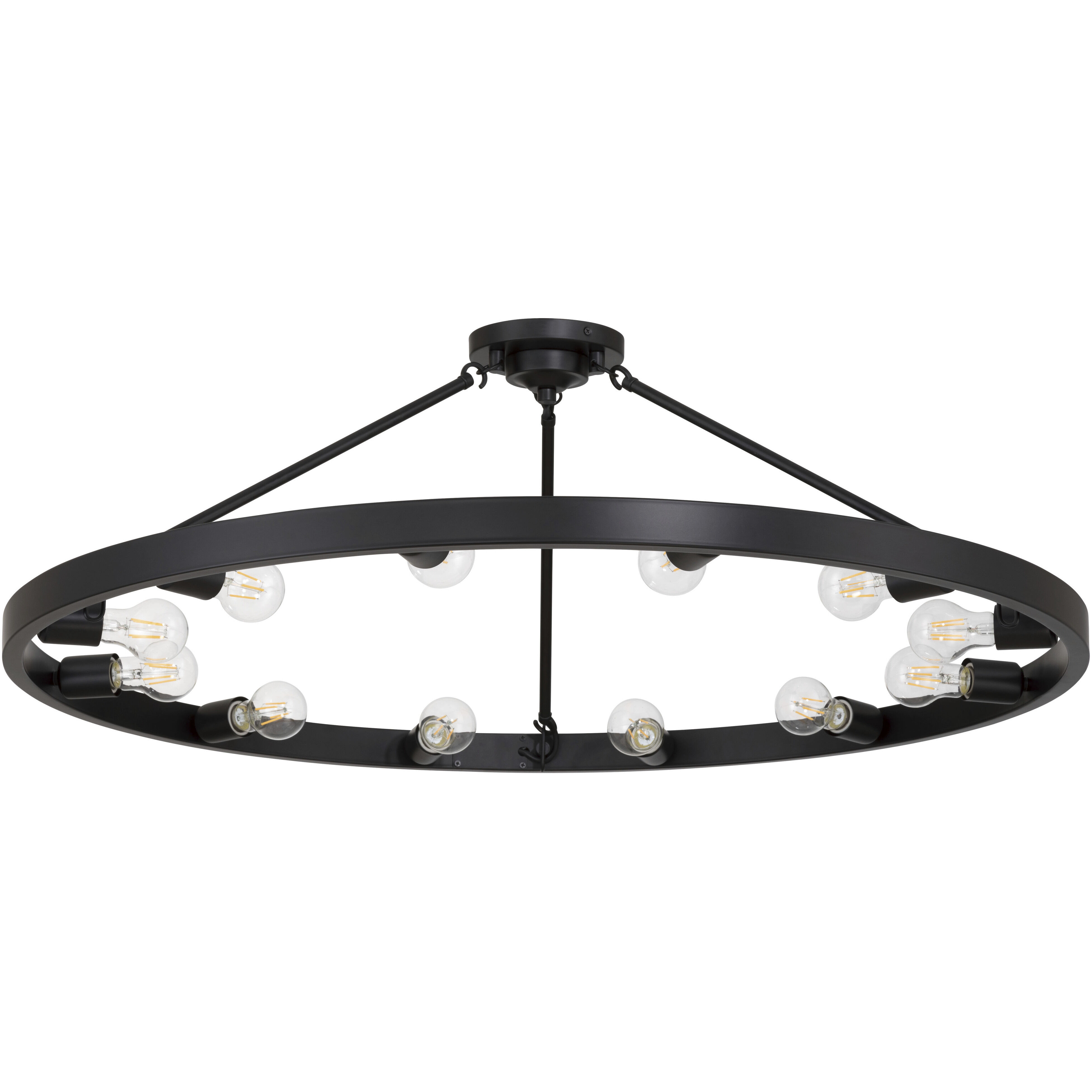 Castile 12 Light 40 inch Matte Black Semi-Flush Mount Ceiling Light