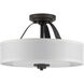 Kene 2 Light 16 inch Graphite Semi-Flush Mount Convertible Ceiling Light