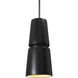 Radiance Collection 1 Light 6 inch Carbon Matte Black with Brushed Nickel Pendant Ceiling Light
