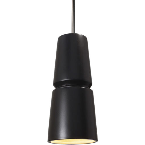 Radiance Collection 1 Light 6 inch Carbon Matte Black with Brushed Nickel Pendant Ceiling Light