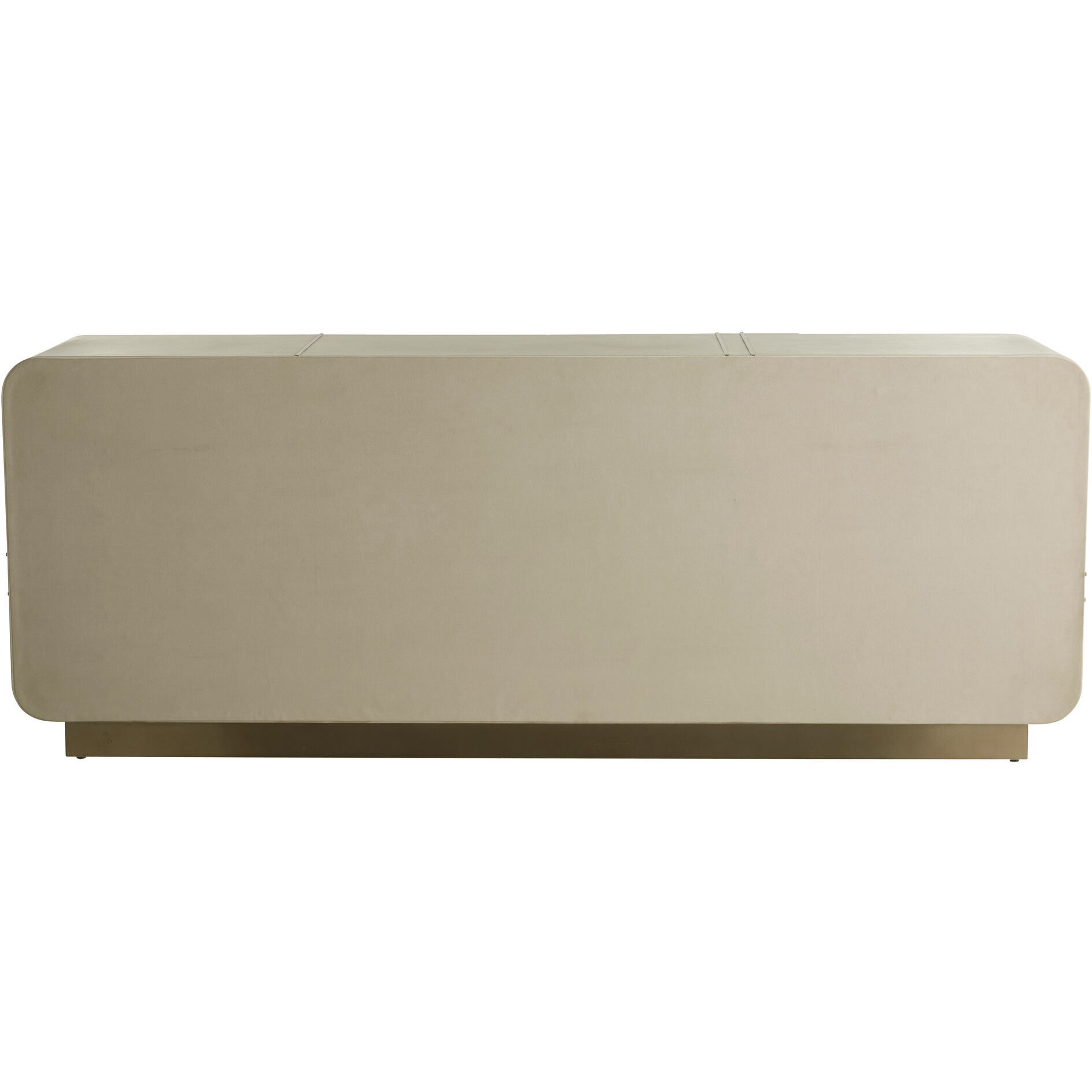 Montevito 84.5 inch Ivory and Antique Brass with Satin Walnut Credenza