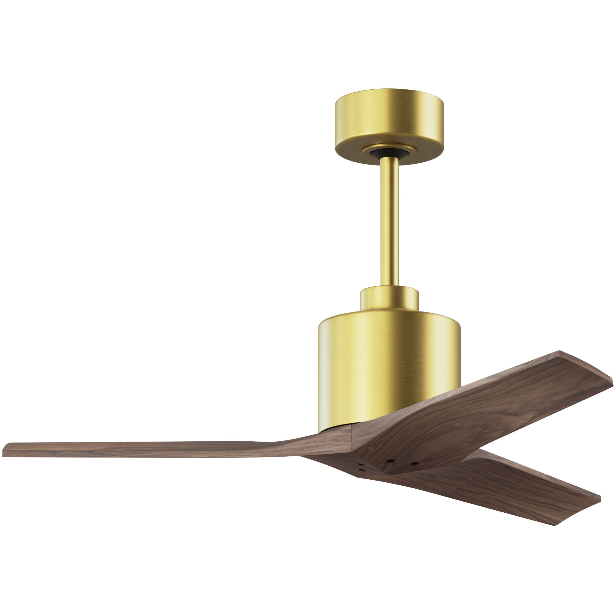 Atlas Mollywood 42 inch Brushed Brass with Walnut Tone Blades Ceiling Fan