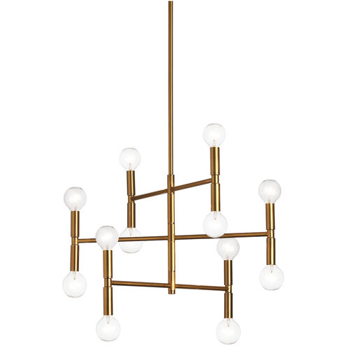 Ava LED 21 inch Vintage Bronze Chandelier Ceiling Light in Vintage Brass