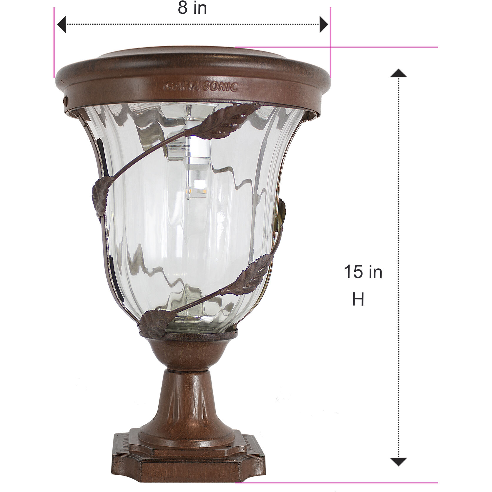 Flora LED 13 inch Antique Bronze Outdoor Post Light, Solar