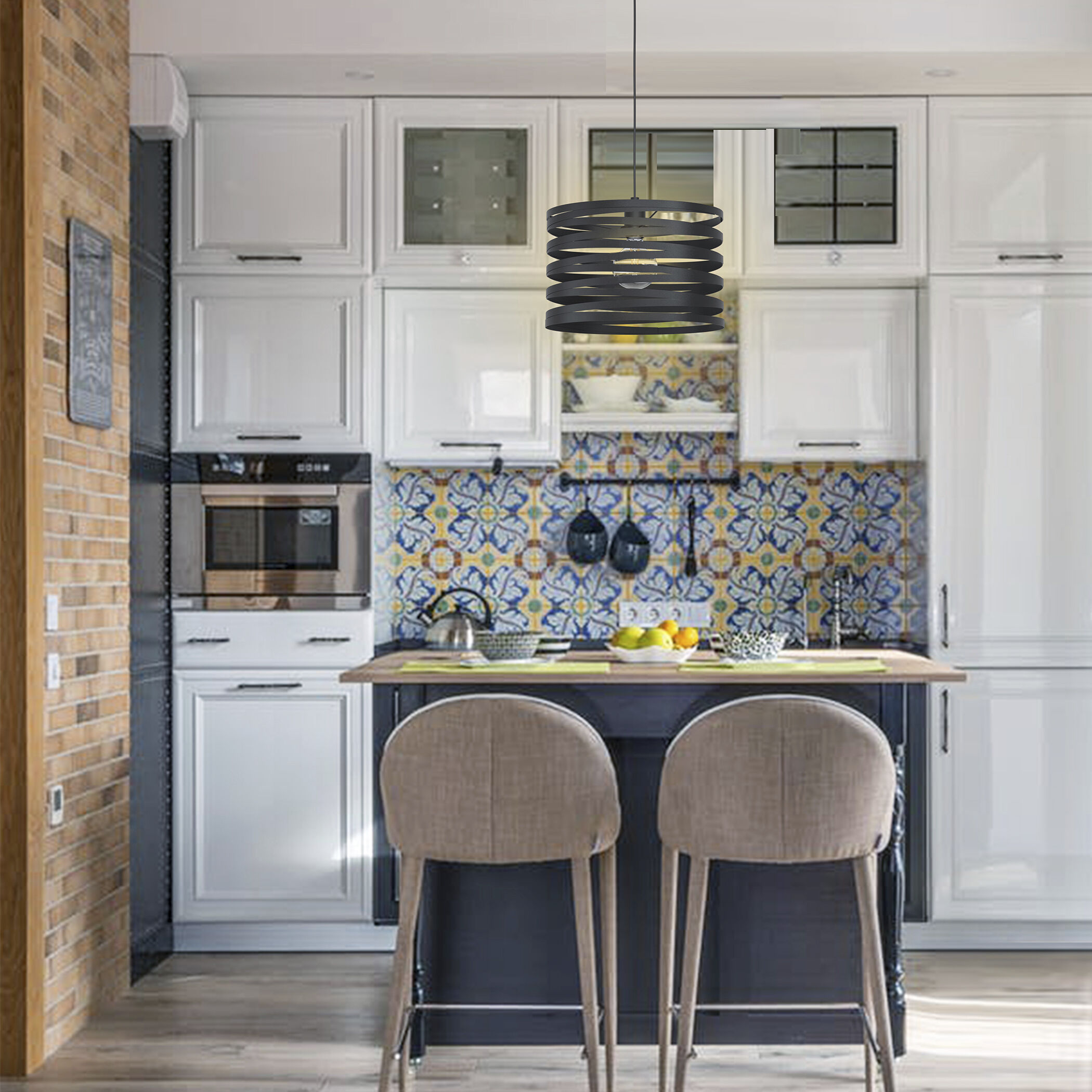 Cremella 1 Light 14.6 inch Black Pendant Ceiling Light